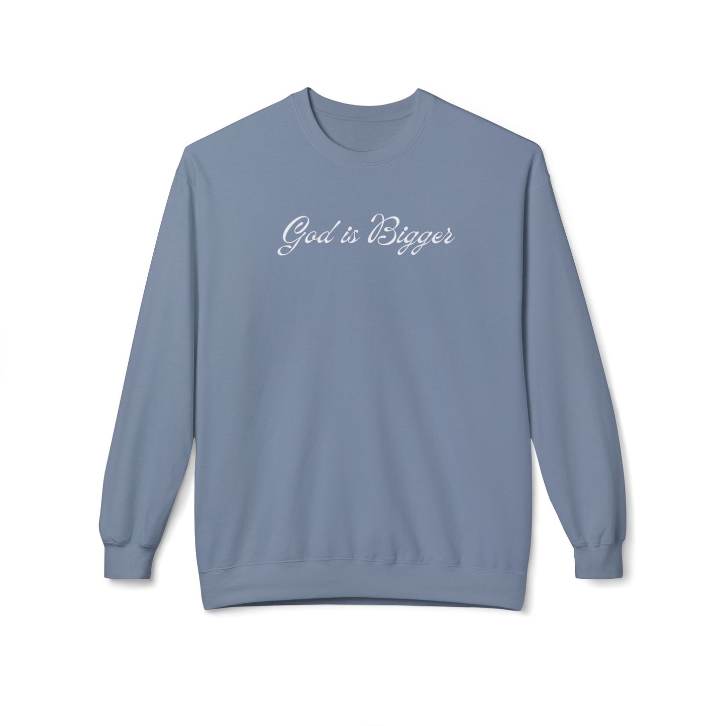 God is Bigger Unisex Midweight Softstyle Fleece Crewneck Sweatshirt