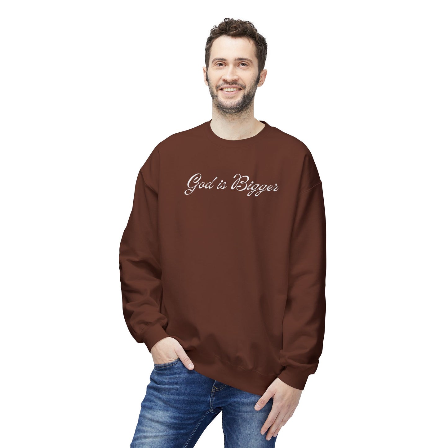 God is Bigger Unisex Midweight Softstyle Fleece Crewneck Sweatshirt