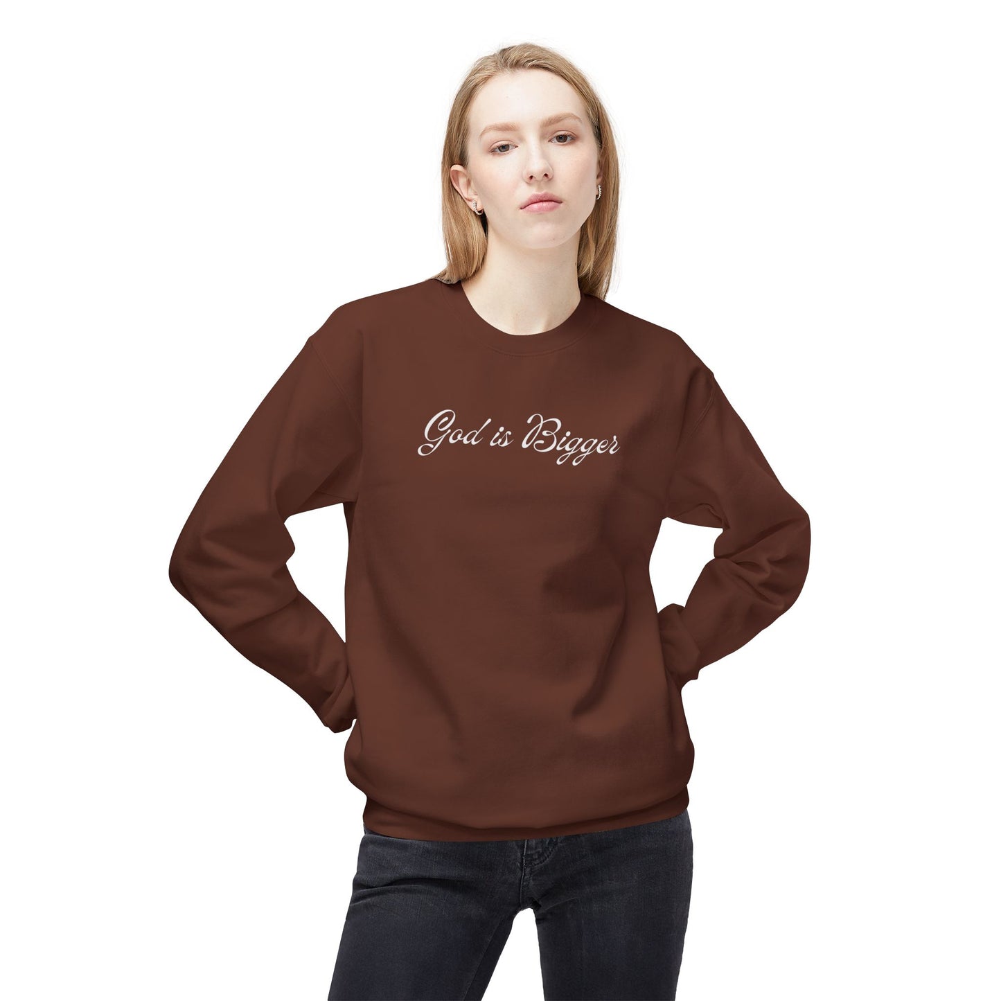 God is Bigger Unisex Midweight Softstyle Fleece Crewneck Sweatshirt